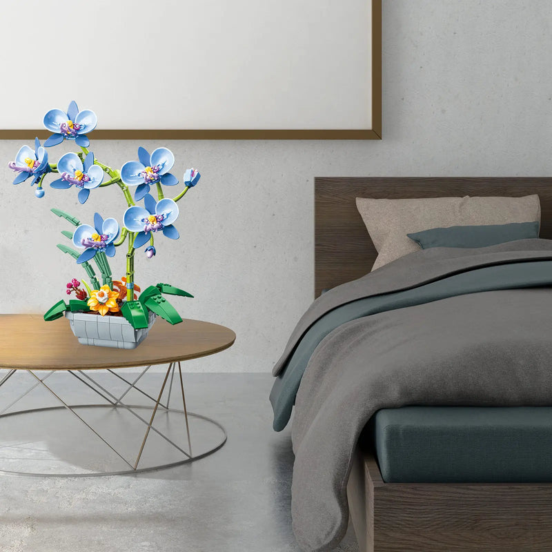 DIY Orchideen Bausteine Kreativer floraler Spaß für die Familie - Puzzle-Spielset, Spielzeug für Zuhause, Bildungsunterhaltung